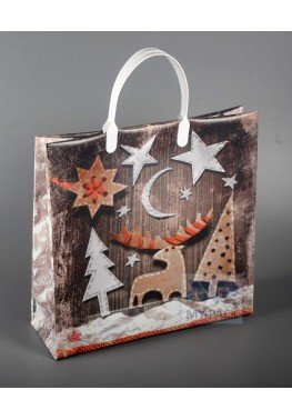Новогодние пакеты с ручкой 30см*30см*140мкм, ламинат "Новогодний спектакль"