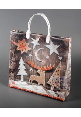 Новогодние пакеты с ручкой 30см*30см*140мкм, ламинат "Новогодний спектакль"