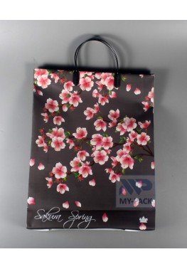 Подарочный пакет 30см*40см(+5)*140мкм "Весенняя сакура"