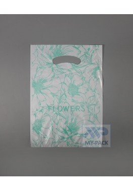 Пакет с вырубной ручкой 20х30см, "Цветы" (15 мкм)