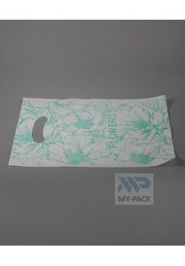 Пакет с вырубной ручкой 20х30см, "Цветы" (15 мкм)