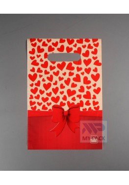 Подарочный пакет 20см*30см(+0)*30мкм, "Валентинка"