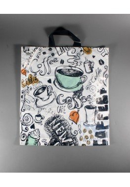 Подарочный пакет 38см*42см*43мкм, ПНД "Кофе"