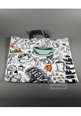 Подарочный пакет 38см*42см*43мкм, ПНД "Кофе"