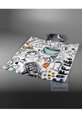 Подарочный пакет 38см*42см*43мкм, ПНД "Кофе"