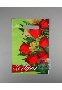 Подарочный пакет 20см*30см(+0)*30мкм, "Мерси