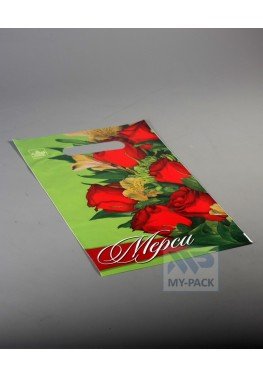 Подарочный пакет 20см*30см(+0)*30мкм, "Мерси