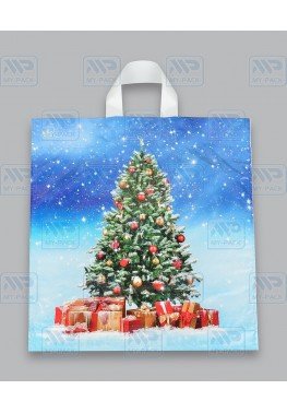 Новогодний пакет 40см*43,5см(+3)*35мкм, ПВД "Елка"