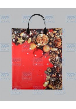 Подарочный пакет 30см*40см*140мкм, ламинат "Шишки"