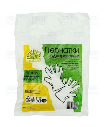 Перчатки полиэтиленовые, размер L (прочные), прозрачные (50шт/уп.)