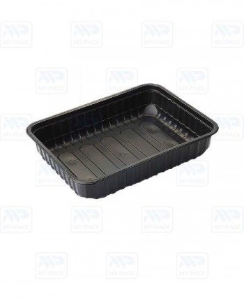 Контейнер пищевой 179х132х37мм, 500мл, черный (прямоугольный)