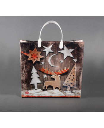Новогодние пакеты с ручкой 30см*30см*140мкм, ламинат "Новогодний спектакль"