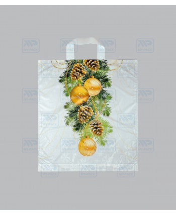 Новогодний пакет 38см*42см*37мкм, ПНД, "Изысканное поздравление"