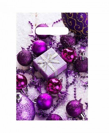 Новогодний пакет 20см*30см*30мкм, "Фиолетовое настроение"