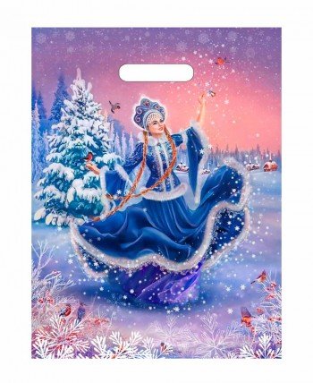 Новогодние пакеты 31см*40см(+3)*60мкм, ламинат "Танец снегурочки"